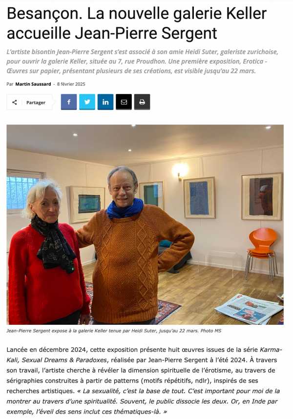 Besançon. The new Keller art gallery welcomes artist Jean-Pierre Sergent by Martin Saussard | Hebdo25