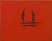 Robert Motherwell, Red Open, 1980, Acrylic and charcoal on canvas