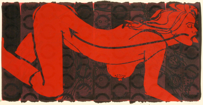 Jean-pierre Sergent, Sky Umbilicus #1, 2006, peinture acrylique sérigraphiée sur papier Rives B.F.K., 56 X 76 cm