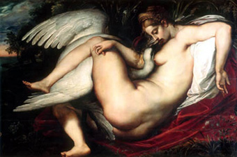 Rubens, comme dans sa provocante Léda et le Cygne de 1598
