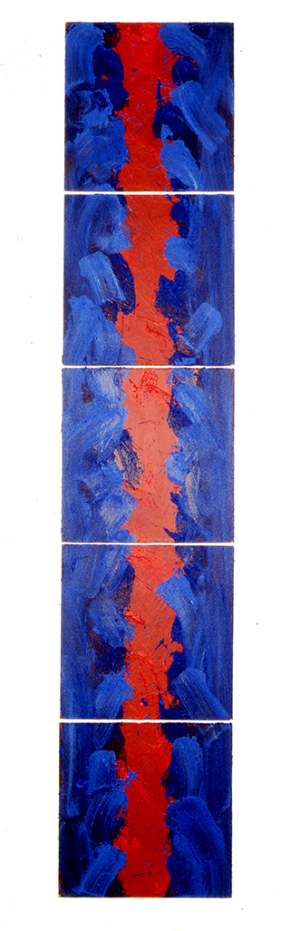 Jean-Pierre Serent, "Les colonnes, acrylic sur Isorel, 1992, 2,50 x 0,50 m  