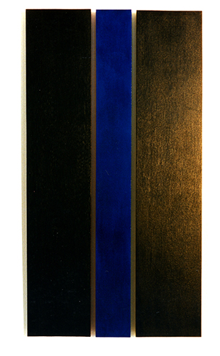 Jean-Pierre Sergent, Tripytique, peinture sur panneaux de bois, 1998, 130 x 70 x 7 cm 