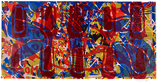 Jean-Pierre Sergent, Half paper #40, 2001, peinture acrylique sérigraphiée sur papier Rives B.F.K., 61 x 107 cm