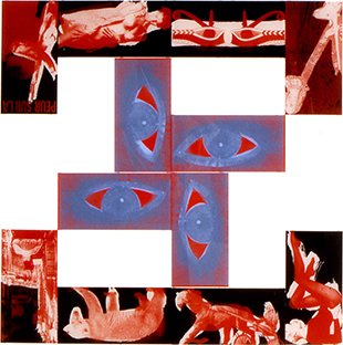 Jean-Pierre Sergent, "Painting", acrylique sérigraphié et peinture sur Plexiglas, 105 x 105 cm, 1994
