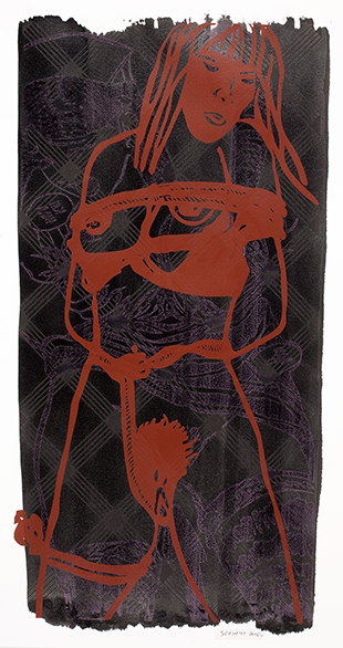 Jean-Pierre Sergent, Bones & Flowers, The Metamorphosis Of Life #139, 2016, acrylique sérigraphiée sur papier Rives B.F.K., 76 x 56 cm
