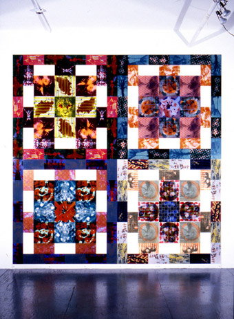 Jean-Pierre Sergent - Body, trace memory, New York, assemblage de 4 peintures, acrylique sérigraphiée sur Plexiglas, 1996, 3.50 x 3.50 m